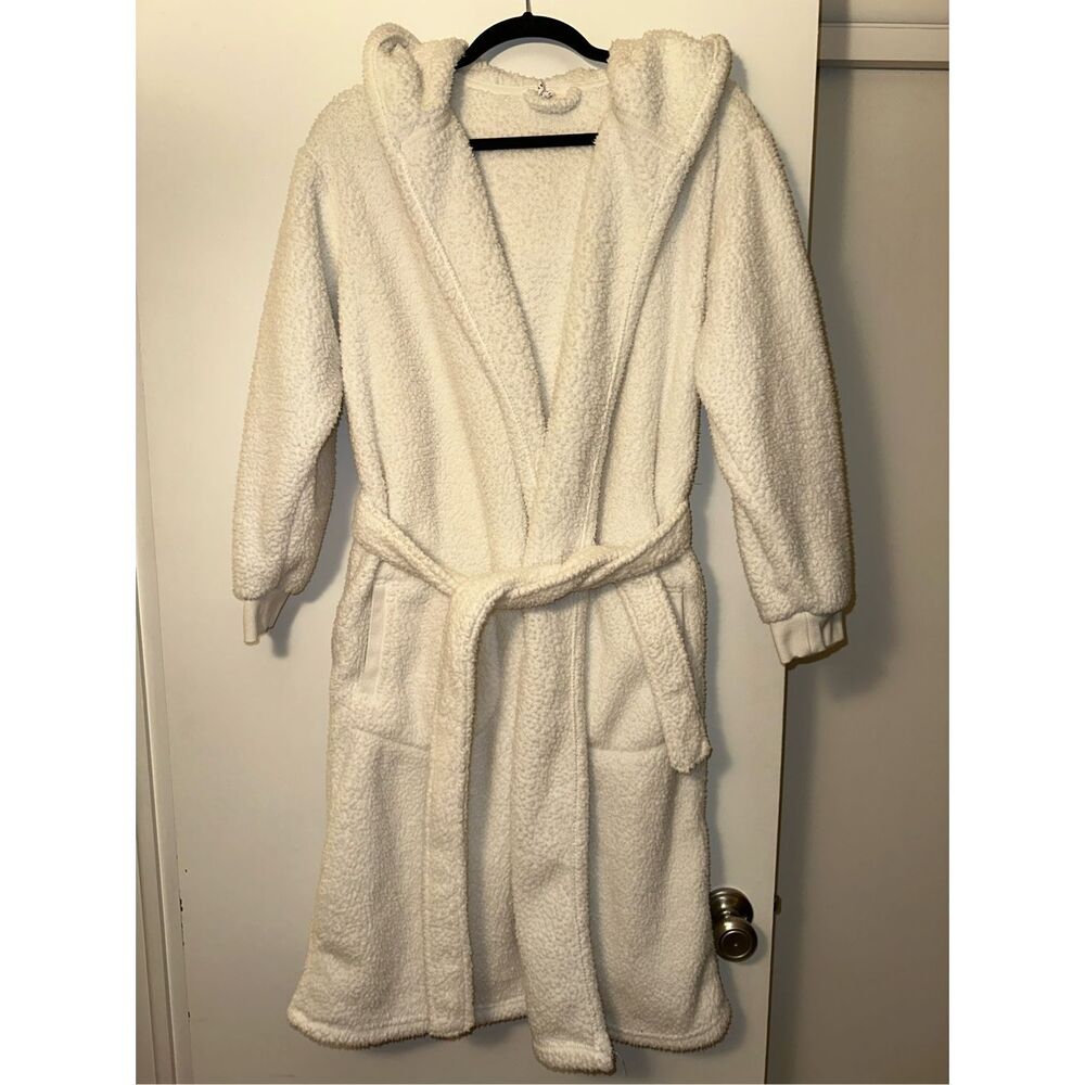 Pottery Barn Women’s Medium Sherpa Bath Robe White Cream Gently Worn